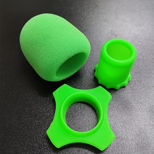 OriGlam Shakeproof Anti-Rolling Wireless Handheld Mikrofon Schutz Silikon Ring & Bottom Rod Sleeve Holder for KTV (Green) von OriGlam