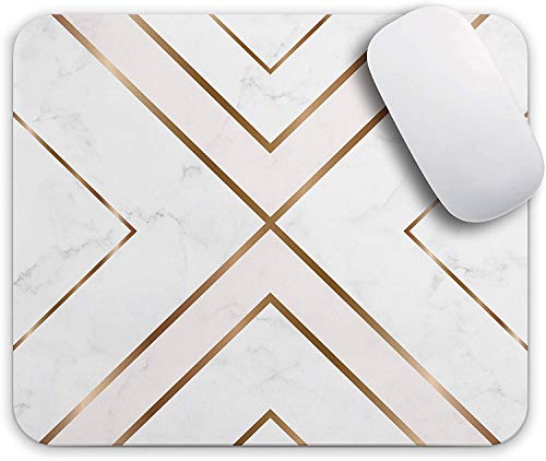 Oriday Gaming Mouse pad gewohnheit für heim und büro, modern Gold Cross-Linie Entwurf für Frauen (11 - chic weiß) 24cm x 20cm von Oriday