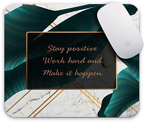 Oriday Gaming Mouse pad individuelle Stay Positive Work Hard und Make it Happen Motivation Zeichen inspirierend Zitat (Goldener Tropical) 24cm x 20cm von Oriday