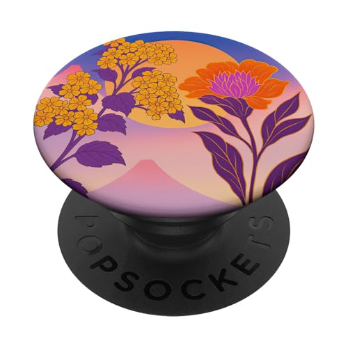 Boho Orientalisch Berge Sonne Floral Lila Flieder PopSockets Klebender PopGrip Boho Orientalisch Berge Sonne Floral Lila Flieder PopSockets Klebender PopGrip von Oriental Retro Art