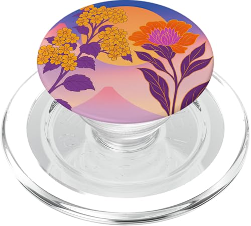 Boho Orientalisch Berge Sonne Floral Lila Flieder PopSockets PopGrip für MagSafe Boho Orientalisch Berge Sonne Floral Lila Flieder PopSockets PopGrip für MagSafe von Oriental Retro Art