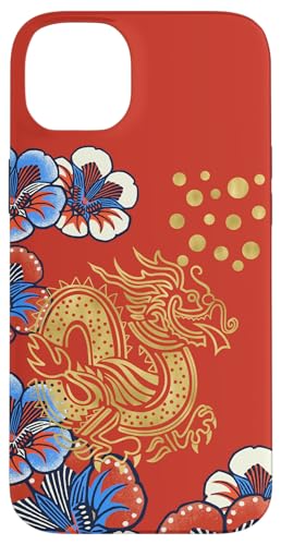 Folk Art Blumen Drache Orientalische Motive Karminblau Hülle für iPhone 14 Plus Folk Art Blumen Drache Orientalische Motive Karminblau Hülle für iPhone 14 Plus von Oriental Retro Art