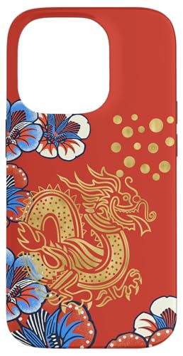 Folk Art Blumen Drache Orientalische Motive Karminblau Hülle für iPhone 14 Pro Folk Art Blumen Drache Orientalische Motive Karminblau Hülle für iPhone 14 Pro von Oriental Retro Art