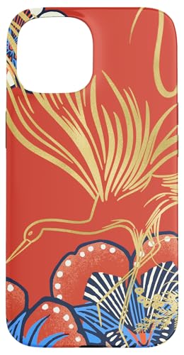 Folk Art Blumen Kranich orientalische Motive karminblau Hülle für iPhone 15 Folk Art Blumen Kranich orientalische Motive karminblau Hülle für iPhone 15 von Oriental Retro Art