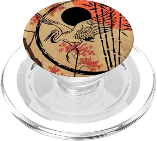 Kranich Orientalische Motive Sun Ink Bambus PopSockets PopGrip für MagSafe Kranich Orientalische Motive Sun Ink Bambus PopSockets PopGrip für MagSafe von Oriental Retro Art