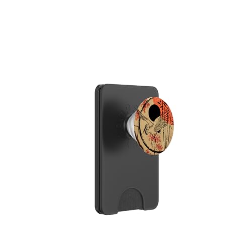 Kranich Orientalische Motive Sun Ink Bambus PopSockets PopWallet für MagSafe von Oriental Retro Art