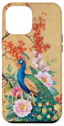 Orientalischer Baum Pfau Floral Collage Retro Pfau Hülle für iPhone 12 Pro Max von Oriental Retro Art