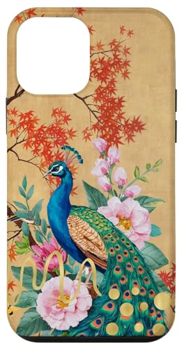 Orientalischer Baum Pfau Floral Collage Retro Pfau Hülle für iPhone 12 mini von Oriental Retro Art