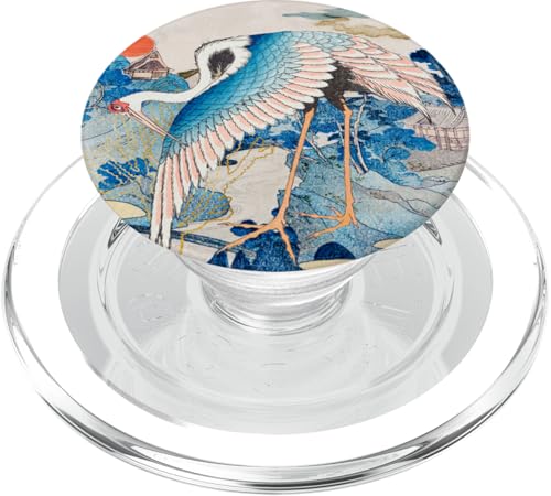 Retro Kranich Pagode Blumenmotive Asiatischer Vogel PopSockets PopGrip für MagSafe Retro Kranich Pagode Blumenmotive Asiatischer Vogel PopSockets PopGrip für MagSafe von Oriental Retro Art