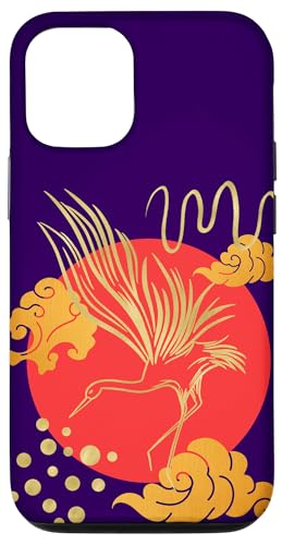Sonnenuntergang fliegender Kranich Orientalische Motive Karminviolett Hülle für iPhone 12/12 Pro Sonnenuntergang fliegender Kranich Orientalische Motive Karminviolett Hülle für iPhone 12/12 Pro von Oriental Retro Art