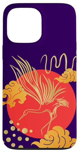 Sonnenuntergang fliegender Kranich Orientalische Motive Karminviolett Hülle für iPhone 13 Pro Max Sonnenuntergang fliegender Kranich Orientalische Motive Karminviolett Hülle für iPhone 13 Pro Max von Oriental Retro Art