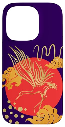 Sonnenuntergang fliegender Kranich Orientalische Motive Karminviolett Hülle für iPhone 14 Pro Sonnenuntergang fliegender Kranich Orientalische Motive Karminviolett Hülle für iPhone 14 Pro von Oriental Retro Art