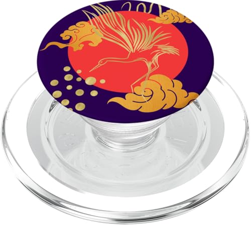 Sonnenuntergang fliegender Kranich Orientalische Motive Karminviolett PopSockets PopGrip für MagSafe Sonnenuntergang fliegender Kranich Orientalische Motive Karminviolett PopSockets PopGrip für MagSafe von Oriental Retro Art