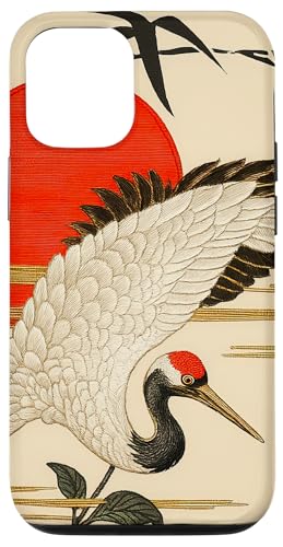 Sun Floral Crane Minimalistische, orientalische Tintenkunst, Beige Hülle für iPhone 12/12 Pro Sun Floral Crane Minimalistische, orientalische Tintenkunst, Beige Hülle für iPhone 12/12 Pro von Oriental Retro Art