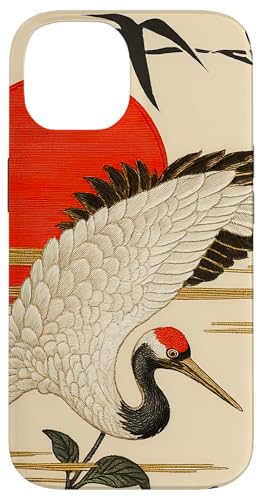 Sun Floral Crane Minimalistische, orientalische Tintenkunst, Beige Hülle für iPhone 14 Sun Floral Crane Minimalistische, orientalische Tintenkunst, Beige Hülle für iPhone 14 von Oriental Retro Art