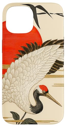 Sun Floral Crane Minimalistische, orientalische Tintenkunst, Beige Hülle für iPhone 15 Sun Floral Crane Minimalistische, orientalische Tintenkunst, Beige Hülle für iPhone 15 von Oriental Retro Art