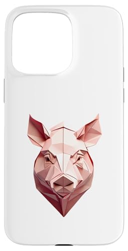 Origami Schwein – Gefaltete Papier Tier illustration Hülle für iPhone 15 Pro Max von Origami Designs - Animals