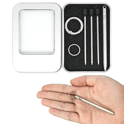 Origin-Joy Mini-Stifte-Set, kleiner EDC Schlüsselanhänger, Titan-Stift, kurzer Mikro-Tiny-Schrauben-Action-Taschenstift mit 6 D1-Nachfüllungen für Reisen und Geldbörse, Sandstrahlen, 2 Stück Origin-Joy Mini-Stifte-Set, kleiner EDC Schlüsselanhänger, Titan-Stift, kurzer Mikro-Tiny-Schrauben-Action-Taschenstift mit 6 D1-Nachfüllungen für Reisen und Geldbörse, Sandstrahlen, 2 Stück von Origin-Joy