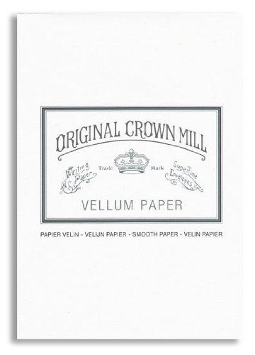Original Crown Mill Classic Line A5 Pergamentpapier Glatte Laid Schreibblock – Weiß (Packung 50 Blatt) von Original Crown Mill