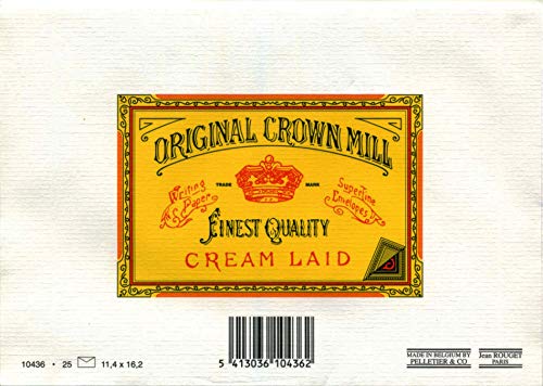 Original Crown Mill 'Classic Line' Briefumschläge DIN C6, Büttenpapier mit feiner Rippenstruktur, Weiß (25 Stück) von Original Crown Mill