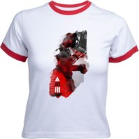Creed 213 Women's Cropped Ringer T-Shirt - White Red - XL von Original Hero