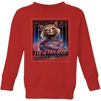 Guardians of the Galaxy Glowing Rocket Raccoon Kids' Sweatshirt - Red - 11-12 Jahre von Original Hero