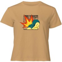 Pokemon Cyndaquil Women's Cropped T-Shirt - Tan - XL von Original Hero
