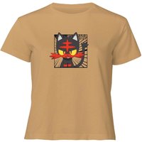 Pokemon Litten Women's Cropped T-Shirt - Tan - XL von Original Hero