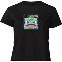 Pokémon Pokédex Bisasam #0001 Gekürzter Frauen T-Shirt - Schwarz - XL von Original Hero