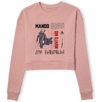 Star Wars The Mandalorian Biography Women's Cropped Sweatshirt - Dusty Pink - L von Original Hero