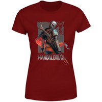 Star Wars The Mandalorian Colour Edit Women's T-Shirt - Burgundy - XXL von Original Hero