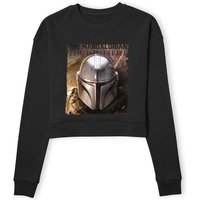 Star Wars The Mandalorian Focus Women's Cropped Sweatshirt - Black - L von Original Hero