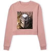 Star Wars The Mandalorian Focus Women's Cropped Sweatshirt - Dusty Pink - L von Original Hero
