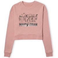 Star Wars The Mandalorian Helmets Line Art - Light Base Women's Cropped Sweatshirt - Dusty Pink - S von Original Hero