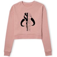 Star Wars The Mandalorian Mando Badge Women's Cropped Sweatshirt - Dusty Pink - L von Original Hero