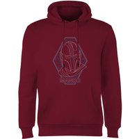 Star Wars The Mandalorian Mando Line Art Badge Hoodie - Burgundy - L von Original Hero