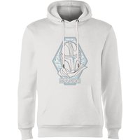 Star Wars The Mandalorian Mando Line Art Badge Hoodie - White - XXL von Original Hero