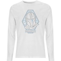 Star Wars The Mandalorian Mando Line Art Badge Men's Long Sleeve T-Shirt - White - S von Original Hero