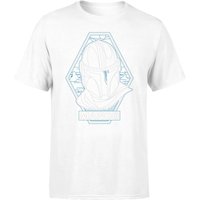 Star Wars The Mandalorian Mando Line Art Badge Men's T-Shirt - White - S von Original Hero