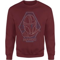 Star Wars The Mandalorian Mando Line Art Badge Sweatshirt - Burgundy - M von Original Hero