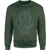 Star Wars The Mandalorian Mando Line Art Badge Sweatshirt - Green - XXL von Original Hero