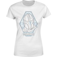 Star Wars The Mandalorian Mando Line Art Badge Women's T-Shirt - White - XXL von Original Hero