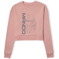 Star Wars The Mandalorian Mando Women's Cropped Sweatshirt - Dusty Pink - L von Original Hero