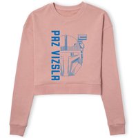 Star Wars The Mandalorian Paz Vizsla Women's Cropped Sweatshirt - Dusty Pink - L von Original Hero