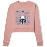 Star Wars The Mandalorian Schematics Women's Cropped Sweatshirt - Dusty Pink - M von Original Hero