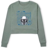 Star Wars The Mandalorian Schematics Women's Cropped Sweatshirt - Khaki - M von Original Hero