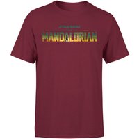 Star Wars The Mandalorian Sunset Logo Men's T-Shirt - Burgundy - S von Original Hero
