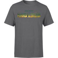 Star Wars The Mandalorian Sunset Logo Men's T-Shirt - Charcoal - M von Original Hero