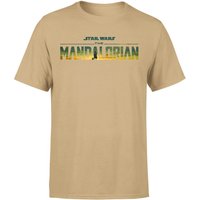 Star Wars The Mandalorian Sunset Logo Men's T-Shirt - Tan - L von Original Hero