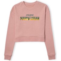 Star Wars The Mandalorian Sunset Logo Women's Cropped Sweatshirt - Dusty Pink - S von Original Hero